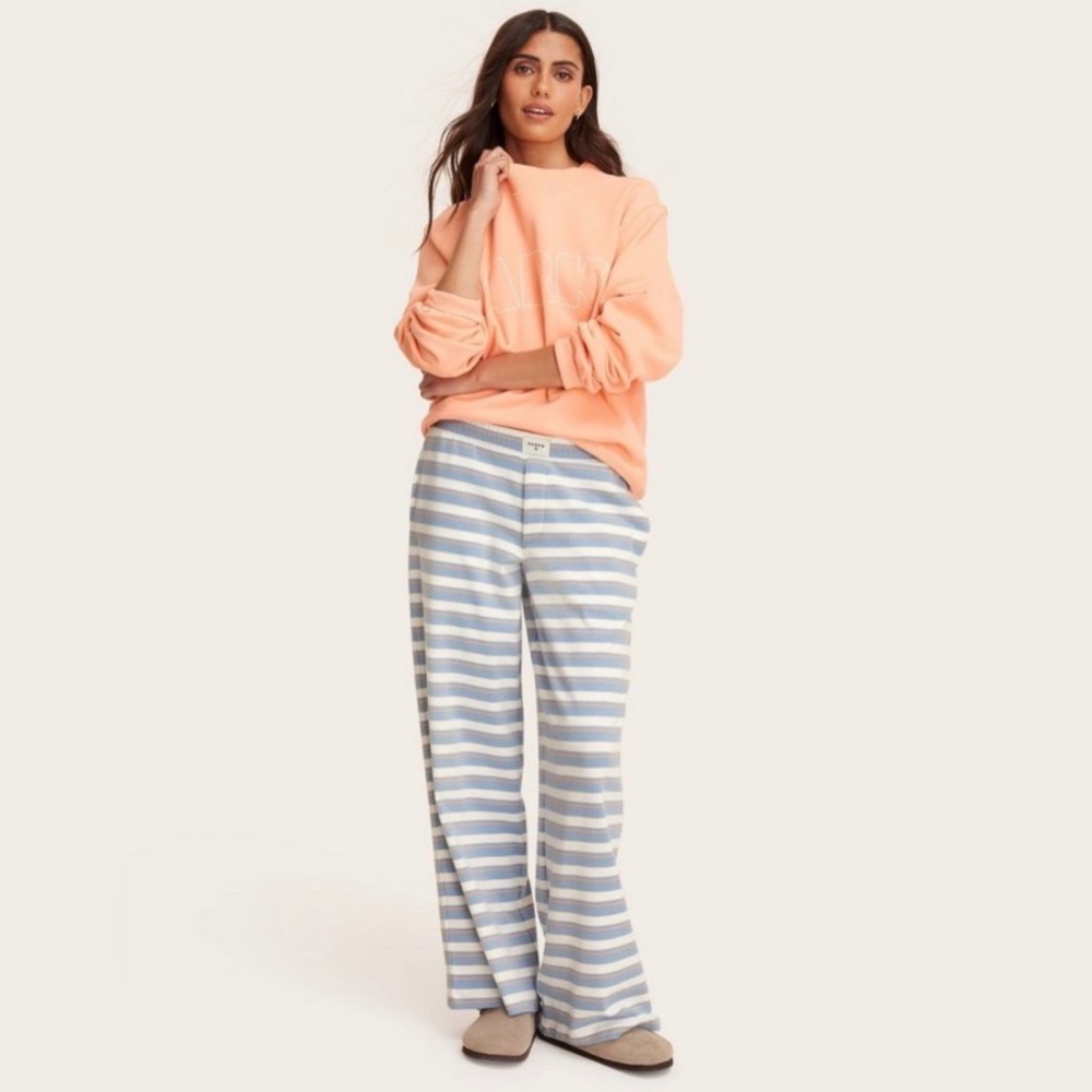 Parke x Target High-Rise Boxer Knit Pants - Blue, Orange & Cream Stripes NWT